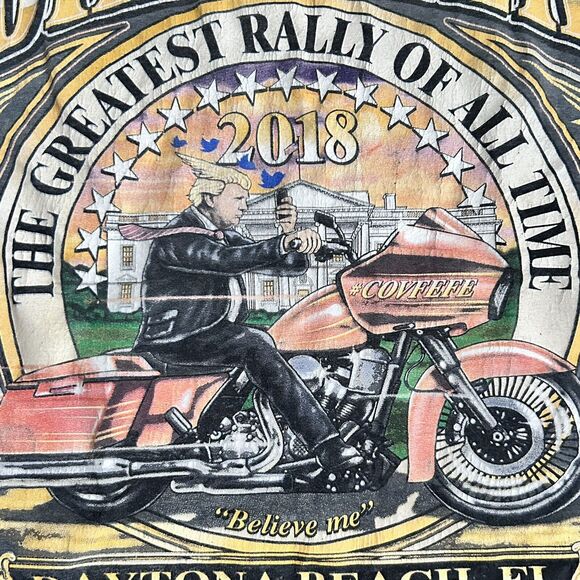 Daytona Beach Men’s Tee Shirt Large 2018 77th Annual Bike Week Fruit Of The Loom - Picture 14 of 16